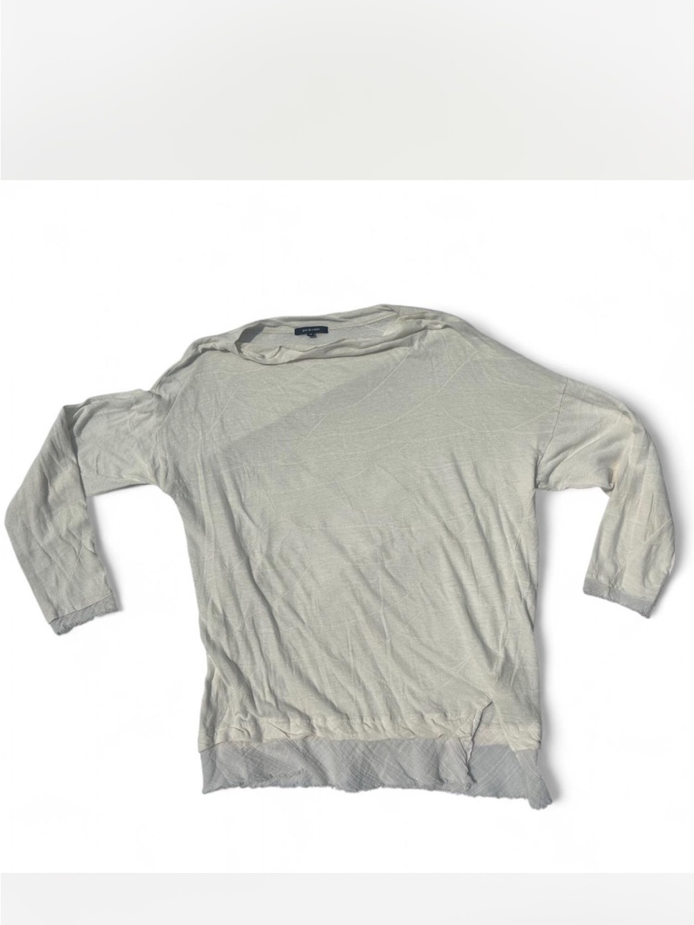 pas de calais Cream Lightweight Knit Top - cotton and linen blend